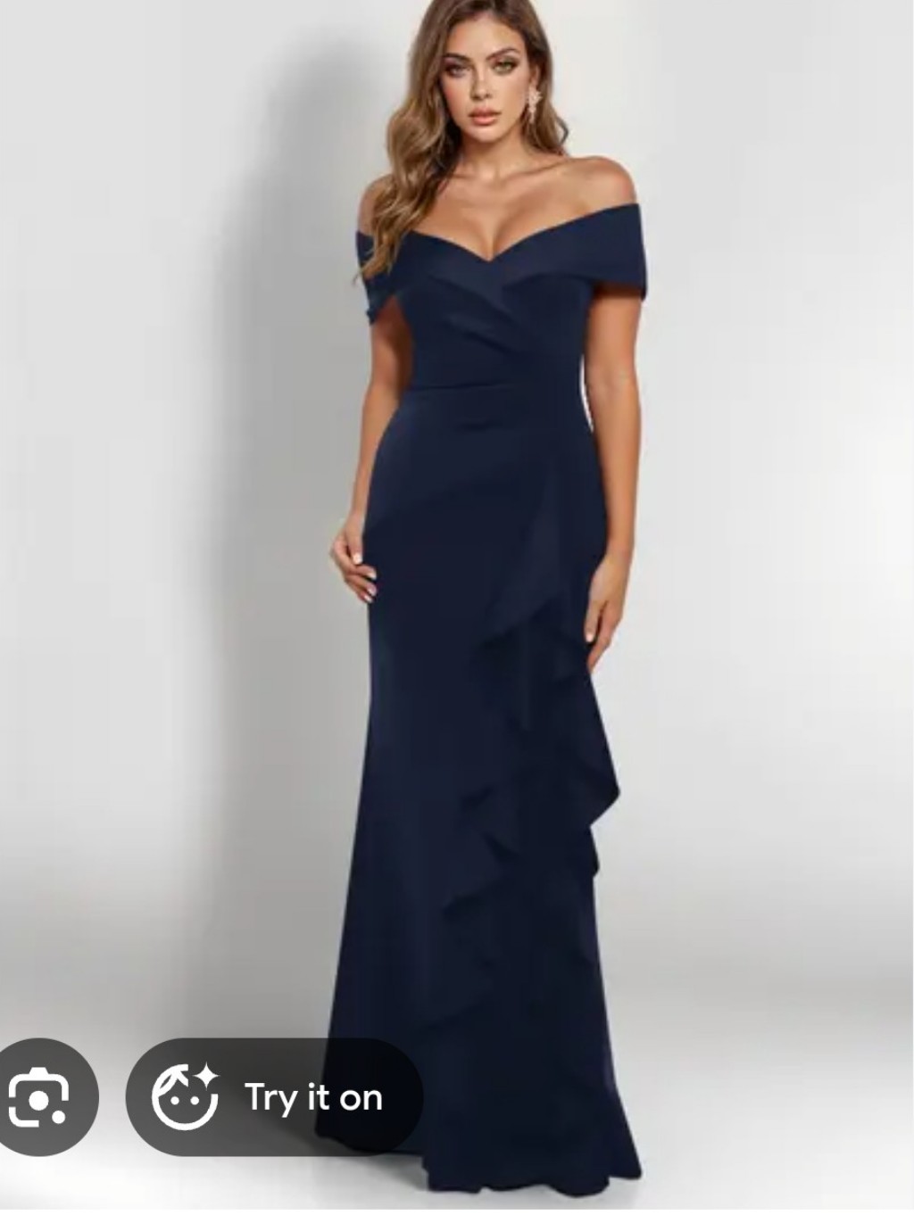 Nwt Xscape Navy Draped Evening Gown Plus Size 22w Formal Dress Msrp $279